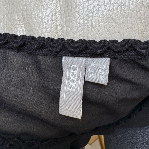 ASOS Black Sheer Long Sleeve Peplum Blouse - Picture 5 of 5